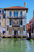  Views of house fronts from a boat on the Grand Canal in Venice, Italy 