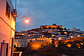 City of Mertola above the Guadiana River viewed from the opposite bank, Alentejo region, Portugal, southwertern Europe