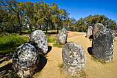Cromlech of the Almendres (Cromeleque dos Almendres), near Evora, Alentejo region, Portugal, southwertern Europe
