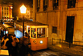 Gloria Funicular that links Baixa with Bairro Alto district, Lisbon, Portugal, Europe