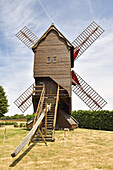 Windmill called Pelard at Bouville, Beauce, Eure-et-Loir department, Centre-Val-de-Loire region, France, Europe