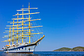Der Großsegler Royal Clipper auf der Fahrt von Venedig nach Kroatien und Montenegro im August 2025