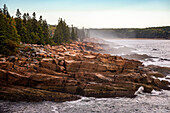 Rock formations at Thunder Hole, Park Loop Road, Acadia National Park, Mount Desert Island, Maine, USA 