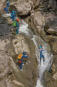 Canyoning in der Starzlachklamm, Sonthofen, Oberallgäu, Schwaben, Bayern, Deutschland