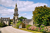  Chapelle Sainte-Marie-du-Menez-Hom with Enclos paroissial (walled parish) and Calvaire (Calvary) in Menez-Hom, Finistere, Brittany, France 