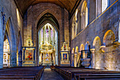 Innenraum der Kirche Saint-Sauveur, Dinan, Côte d'Emeraude, Côtes-d’Armor, Bretagne, Frankreich
