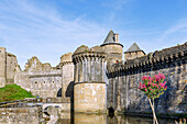 Château de Fougères castle complex, south-east side, Fougères, Ille-et-Vilaine, Brittany, France