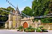Chateau de Rohan in der Altstadt von Josselin, Morbihan, Bretagne, Frankreich