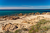  Rocks on the beach of the village of Tizzano, Sartène, Corsica, France 