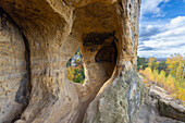  Sandstone formations at the Klusfelsen, Saxony-Anhalt, Germany 