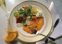 Salmon Carpaccio with a Salad