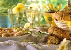 Easter brunch: trout fillets, tomato bread & mushroom butter