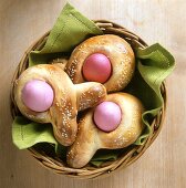 A Basket Filled with Easter Rolls