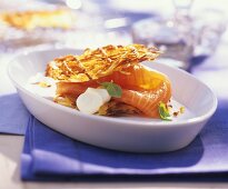 Potato Waffles with Lox and Sour Cream