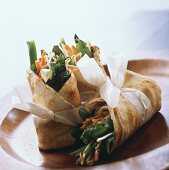 Vegetable rolls (Asian flat bread with vegetable filling)