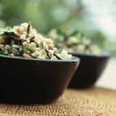 Risotto with vegetables and pine nuts