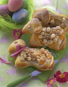 Easter lambs in yeast dough with apricots