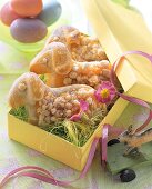 Easter lambs in yeast dough in gift box