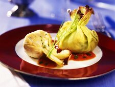 Stuffed white cabbage parcels