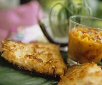 Karibischer Wels (Catfisch) mit Kokoskruste & Mangosalsa