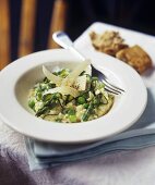 Risotto verde (Asparagus & pea risotto with Parmesan)