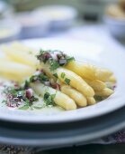 White asparagus with herb vinaigrette