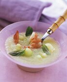 Cold melon soup with shrimps