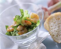 Lettuce with shrimps and chili