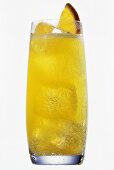 Orange lemonade with ice cubes