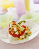 Red pepper with bulgur and sheep's cheese stuffing