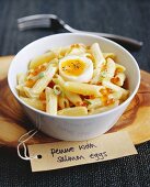 Penne with Salmon Caviare and a Soft-boiled Egg