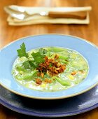 Green bean soup with bacon