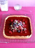 Berry crostata (shortbread with berry cream filling)