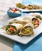 Gemüse-Wraps mit Shrimps