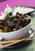 Mussels in coconut milk and white wine stock with lemon grass