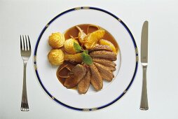 Entenbrust mit Orangensauce