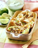 Mince and vegetable wraps
