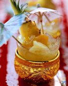 Exotic white wine punch (with fruit and coconut syrup)