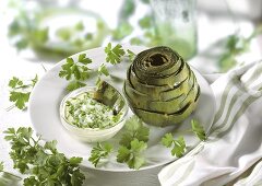 Baked Artichoke with Dipping Sauce