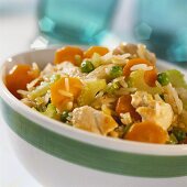 Fried vegetable rice with chicken breast fillet