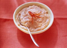 Chili mayonnaise in bowl with spoon