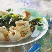 Sole with pine nuts and spinach