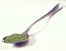 Herb sauce on spoon