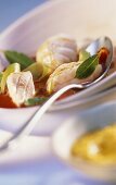 Southern French fish soup with tomatoes, bay leaf & leeks