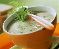 Fennel soup with fennel leaves