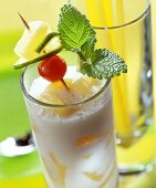 Buttermilk punch with rum and fruit