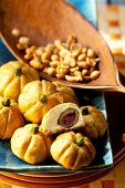 Stuffed mini-pumpkins with olives for Halloween party
