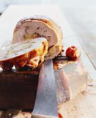 Turkey breast with veal forcemeat stuffing (slices carved)