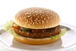 Hamburger mit Ketchup