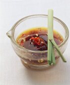 Barbecue marinade: soy sauce, honey, chili, sesame oil & ginger